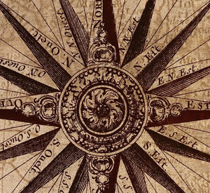 Symbolbild einer alten Karte mit Windrose